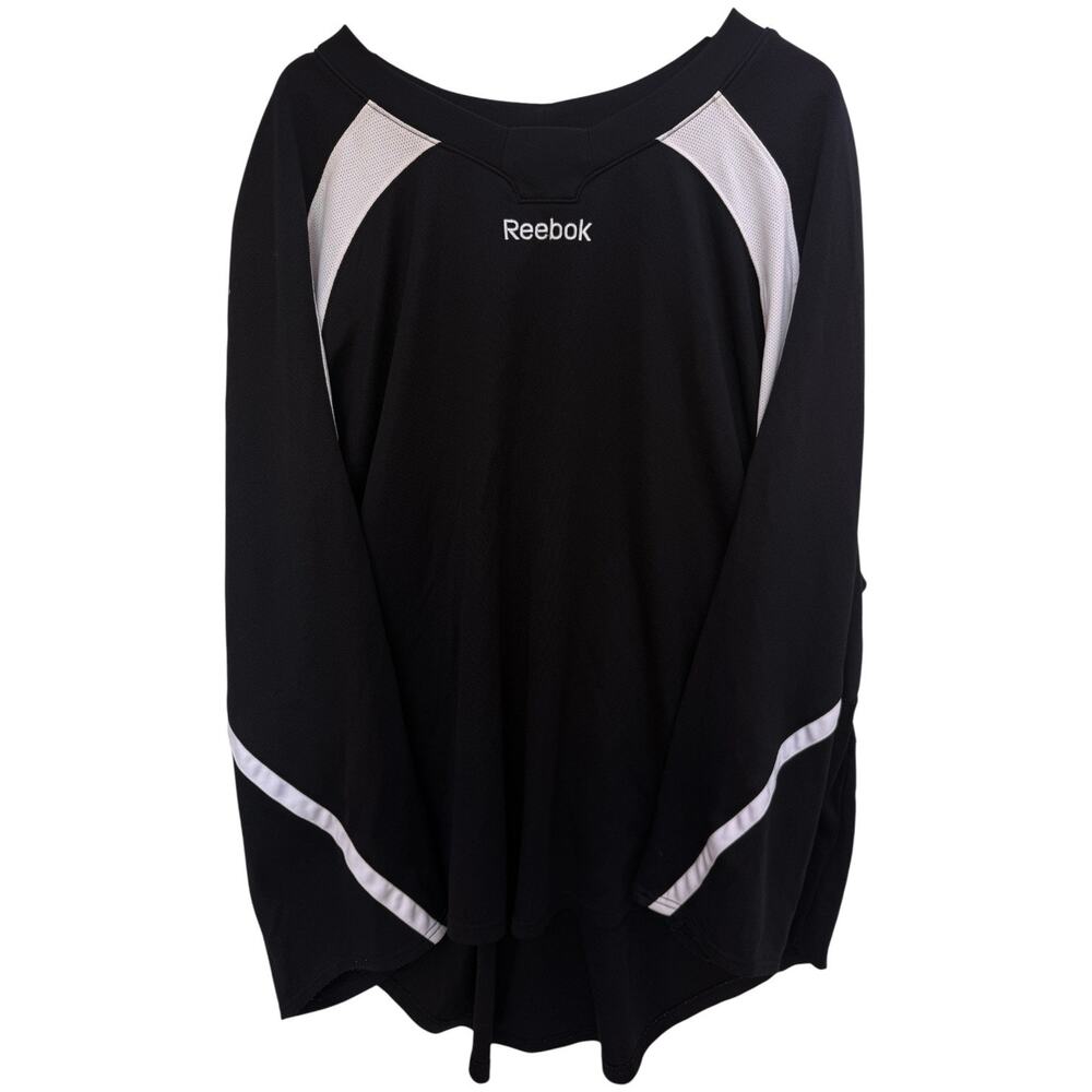 Reebok Goalie Jersey Mens XL Black White Hockey Long Sleeve Athletic Shirt